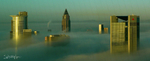 Frankfurt am Main, Hochhäuser im Nebel