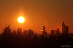 Frankfurt am Main, Skyline, Gegenlicht Aufnahme
